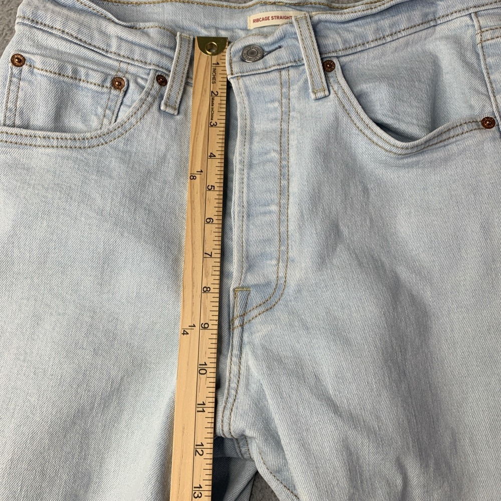 Levi's Ribcage Ankle Straight Jeans Womens Size 30x27 Button Fly - Picture 14 of 15